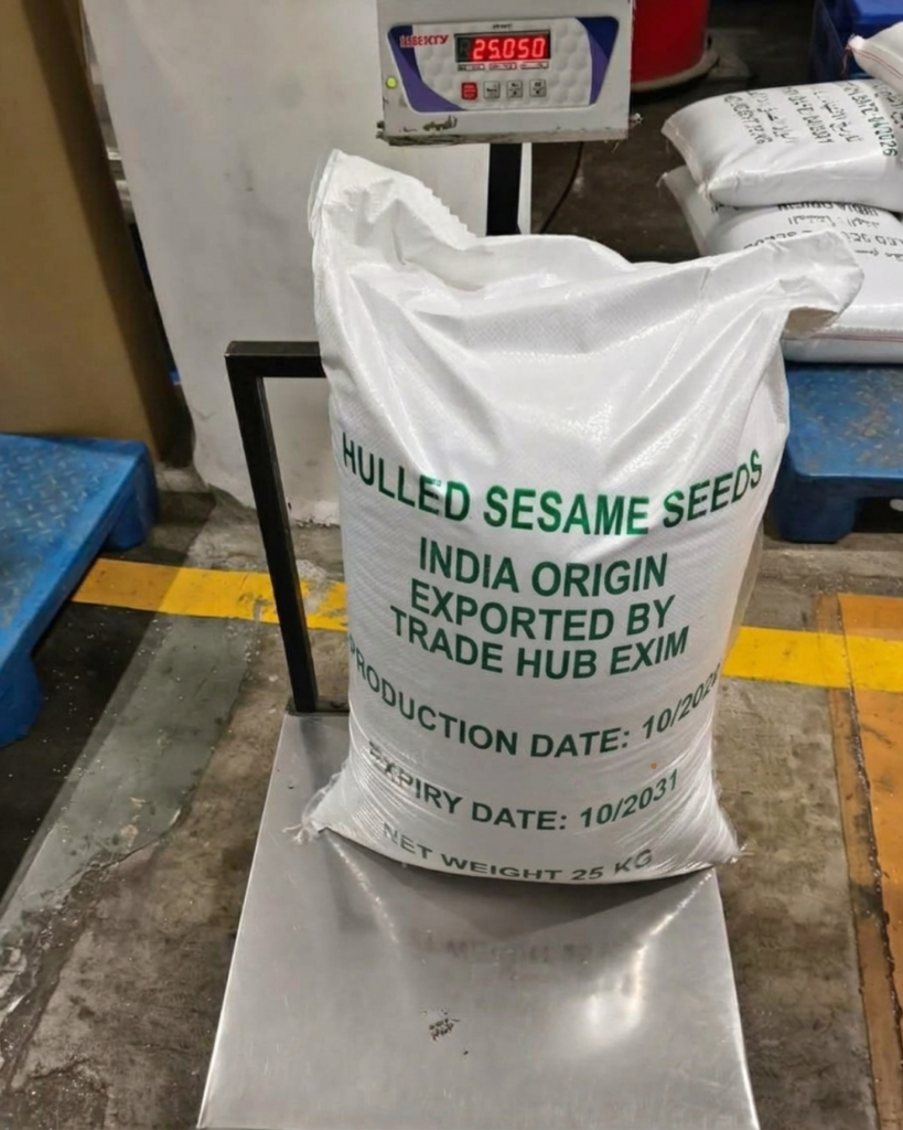 Indian Hulled Sesame Seeds 25kg Export Bag Trade Hub Exim